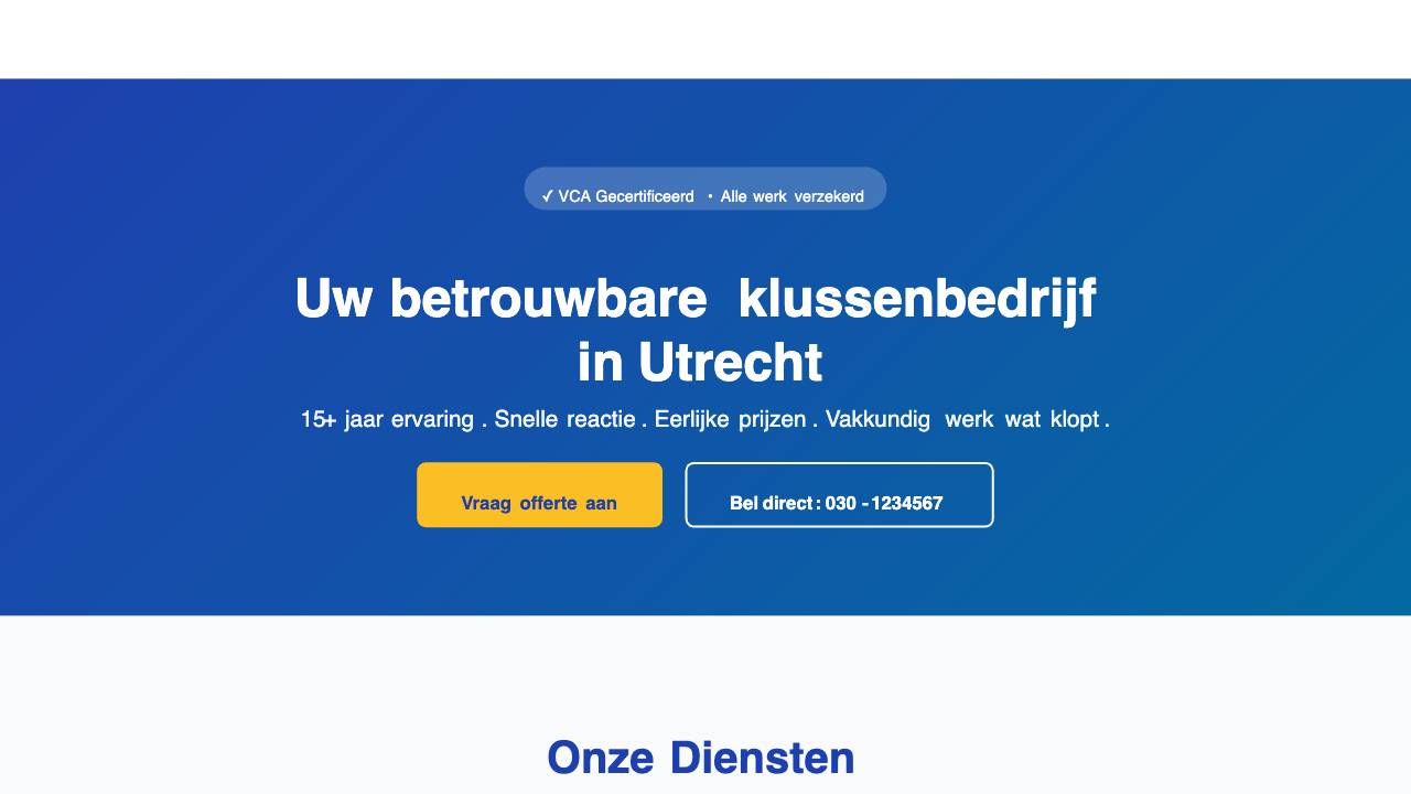 klusbedrijf voorbeeld